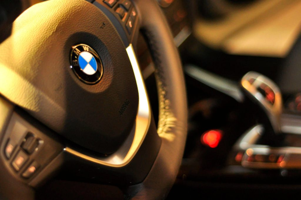 steering wheel of a luxury vehicle at a BMW Performance Shop in Davie FL 